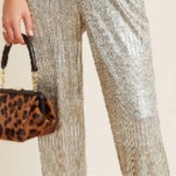 ANTROPOLOGiE  BISHOP YOUN FOR WOMEN SIZE S Silver Tapered Track Pants - Picture 5 of 5